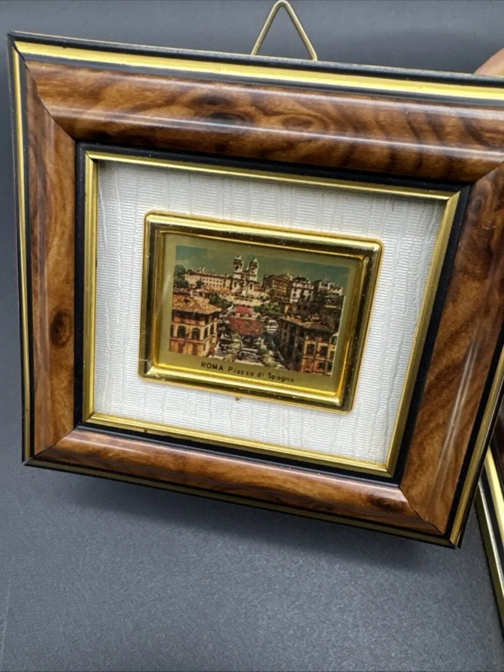 VTG Italy Mini Chromolithograph Framed Rome Set 4 Pietro Roma 3.5x3.5 Wall Art